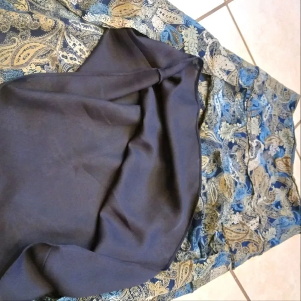 Jones New York Silk Paisley Tiered Skirt